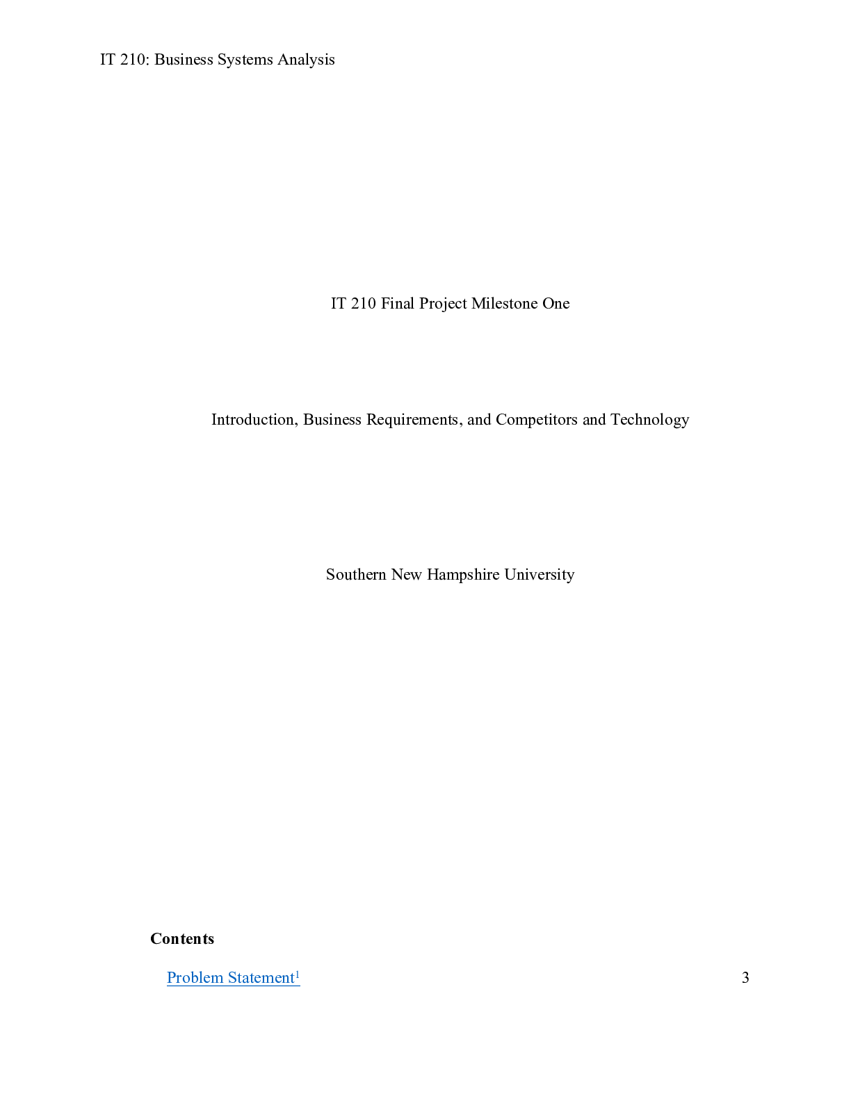Preview image for IT 210 Final Project Milestone One Introduction  Business Requirements  and Competitors an